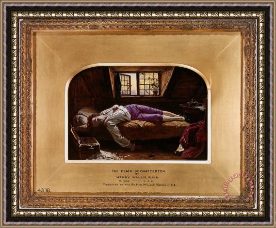Henry Wallis The Death of Chatterton [reduction] Framed Print